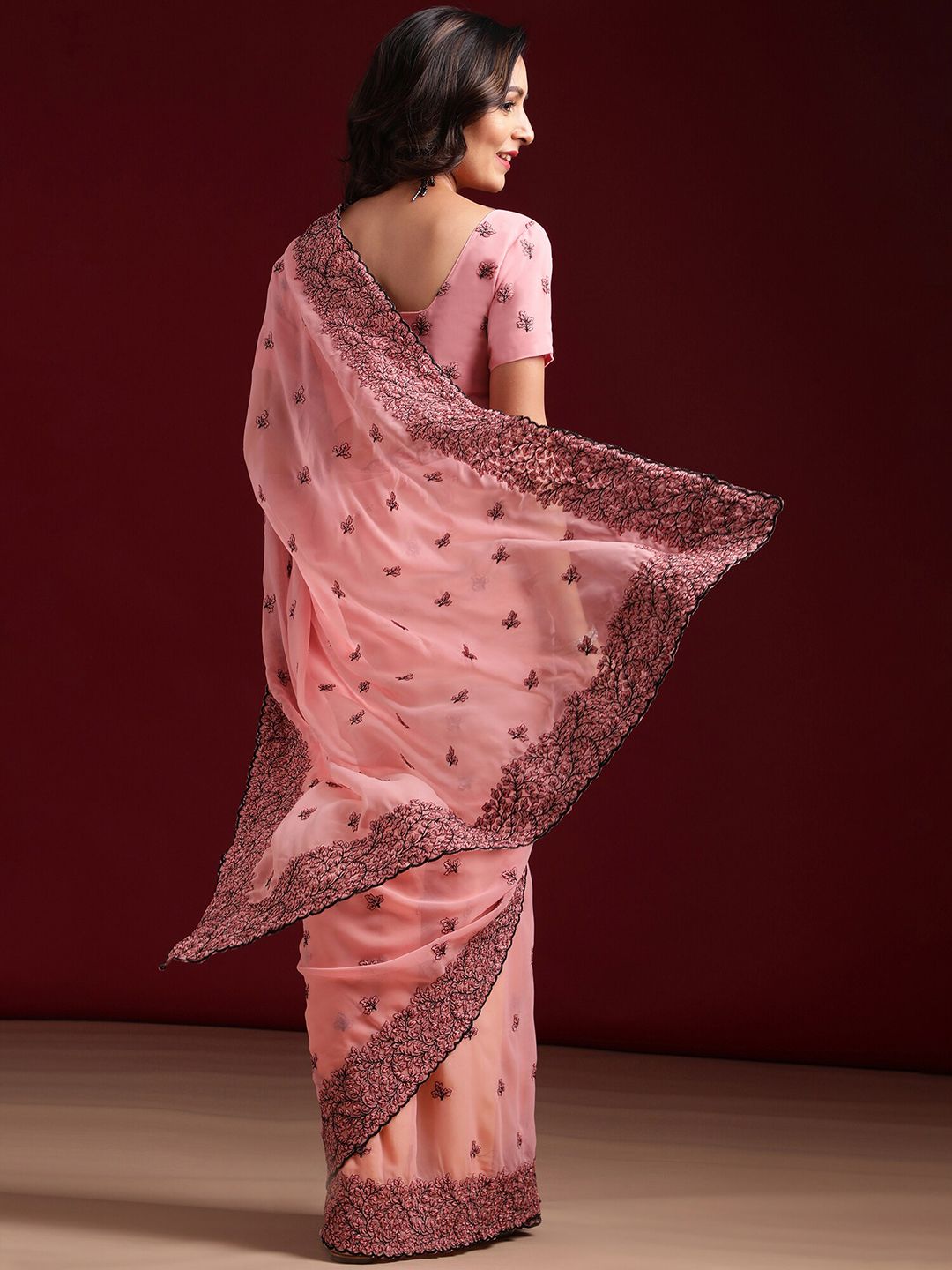 kasee Floral Embroidered Saree