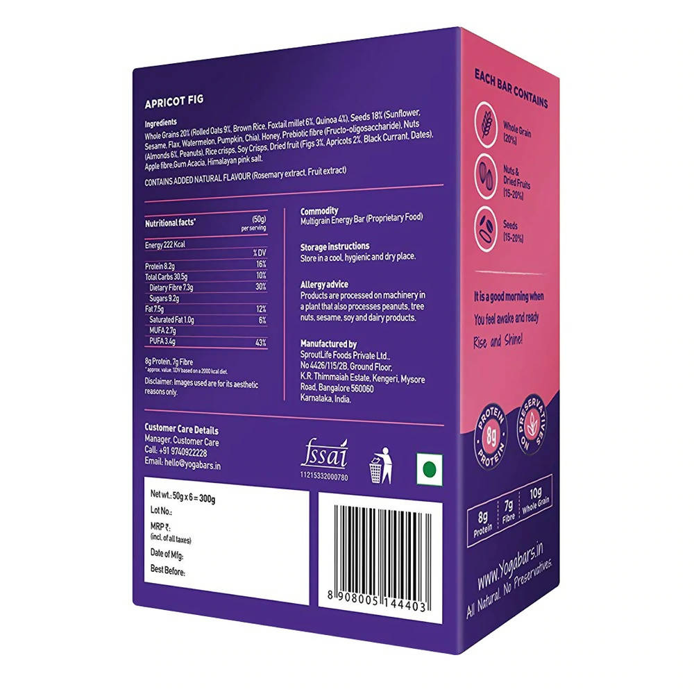Yoga Bar Apricot Fig Breakfast Protein Bar  Grab2Buy Yoga Bar Grab2Buy