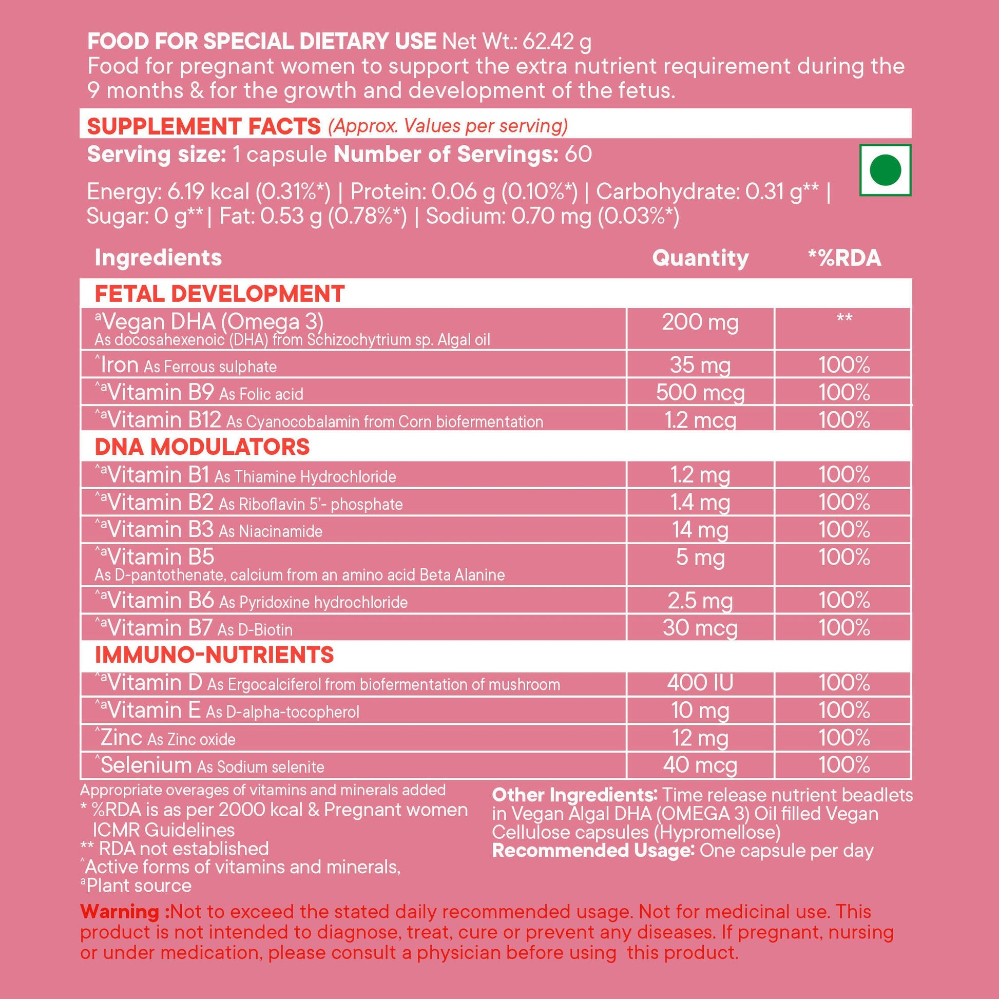 Wellbeing Nutrition Slow | Prenatal Capsules - Grab2buy