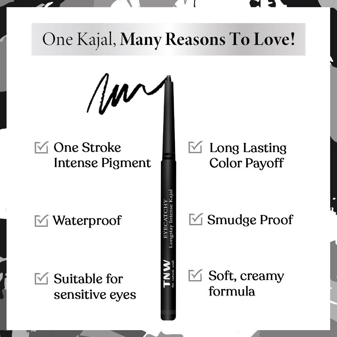 The Natural Wash Eyecatchy Longstay Intense Kajal - Black Pearl 