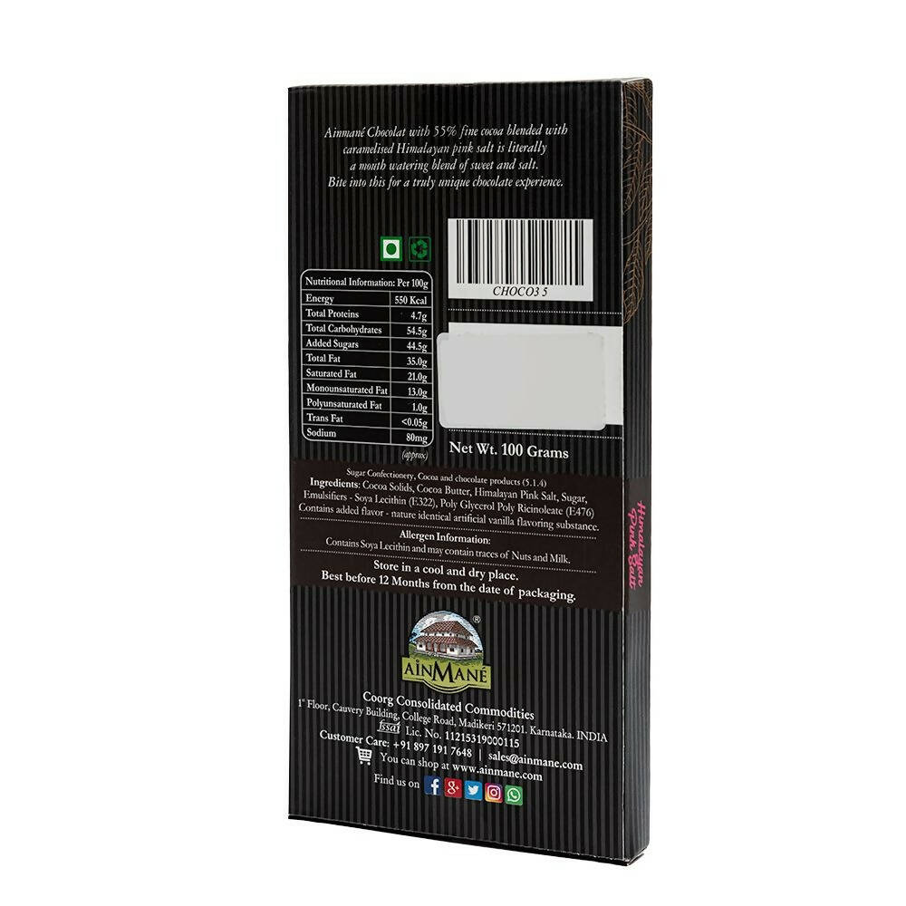 Ainmane Himalayan Pink Salt Dark Chocolate 55% Cocoa - Grab2buy