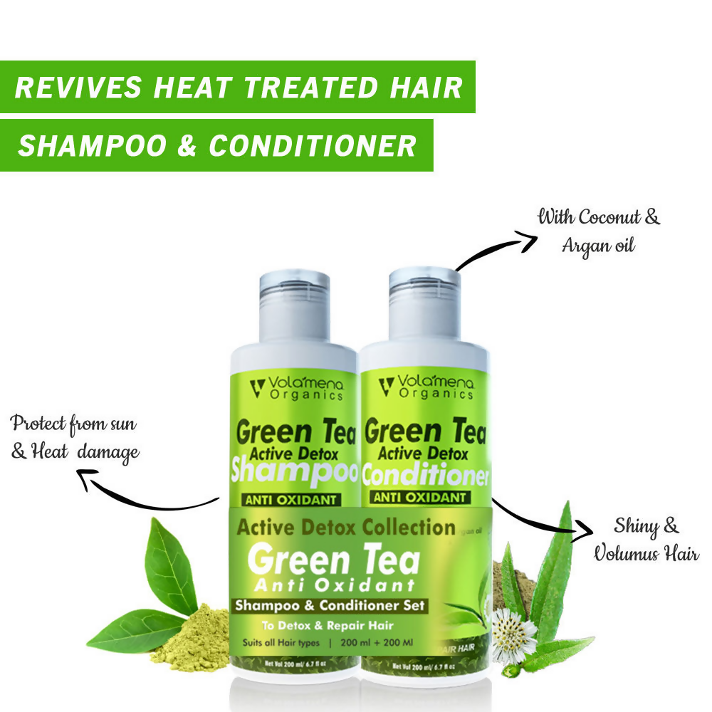 Volamena Green Tea & Bhringraj Shampoo & Conditioner  Grab2Buy Volamena Grab2Buy