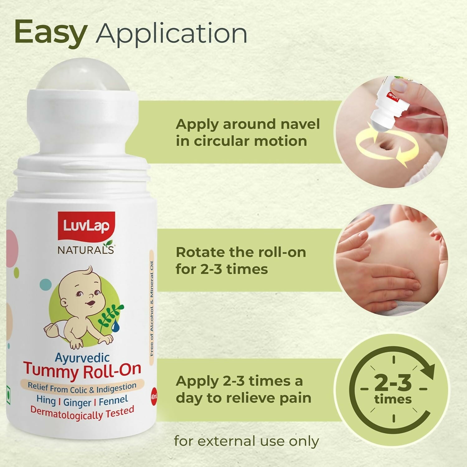 LuvLap Naturals Baby Tummy Roll On Oil