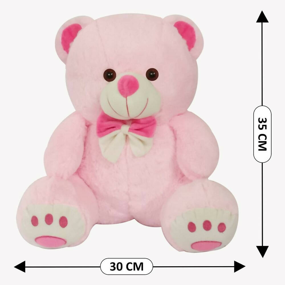 Webby Plush Cute Sitting Teddy Bear Soft Toys With Neck Bow And Foot Print, Pink  Grab2Buy Generic Grab2Buy