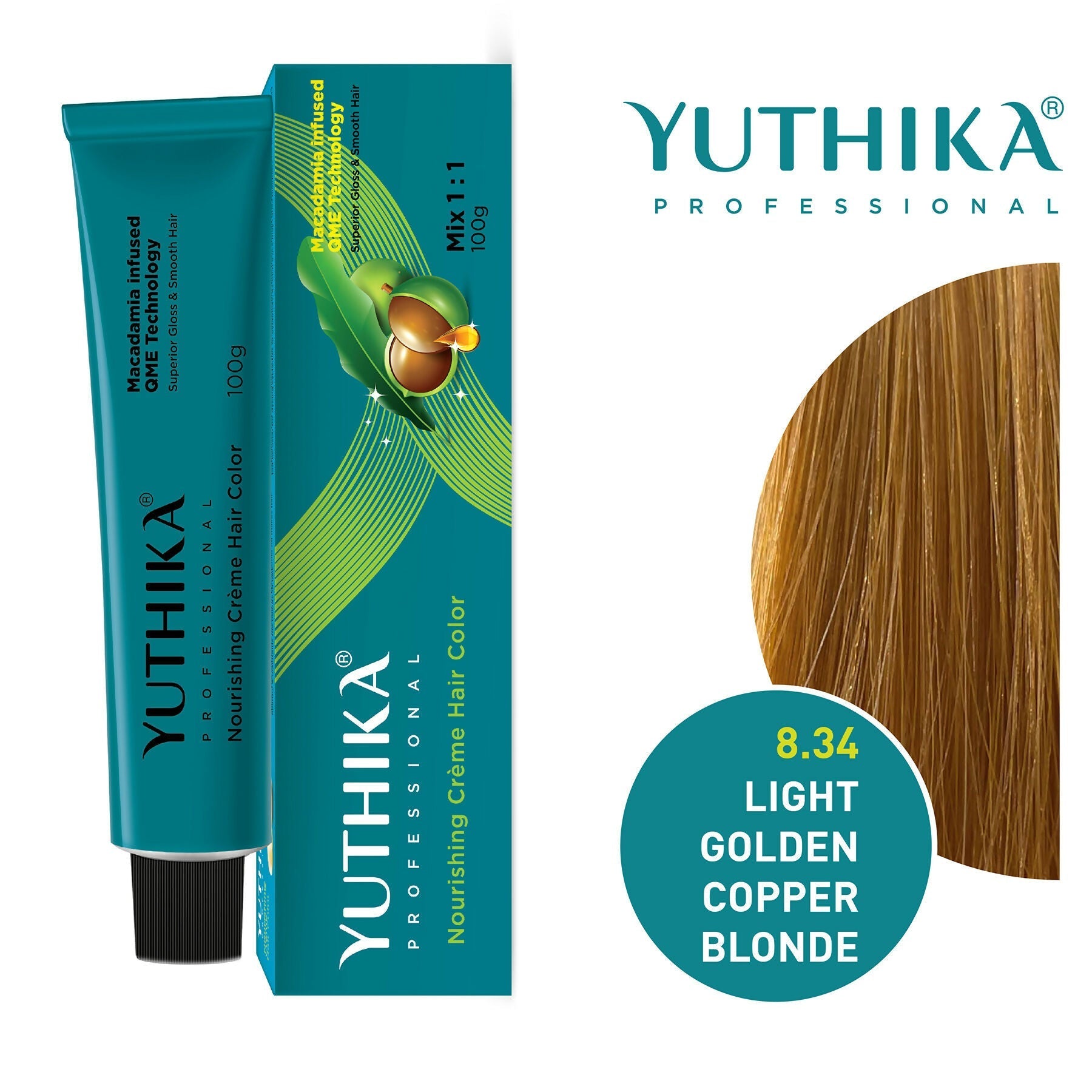Yuthika Professional Creme Hair Colour - Light Golden Copper Blonde  Grab2Buy Yuthika Grab2Buy