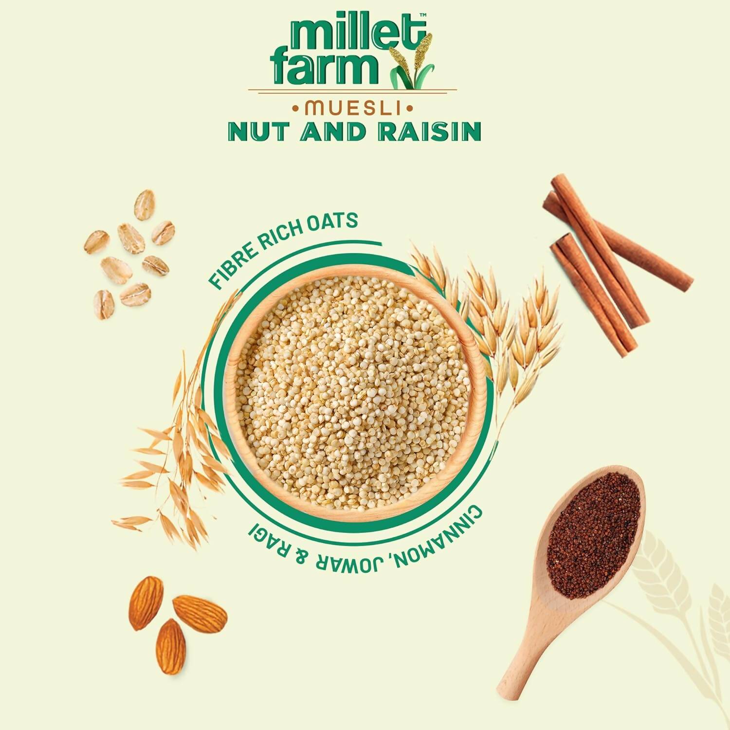 Bagrry's Millet Farm Nut & Raisin Muesli with Jowar and Ragi - Grab2buy