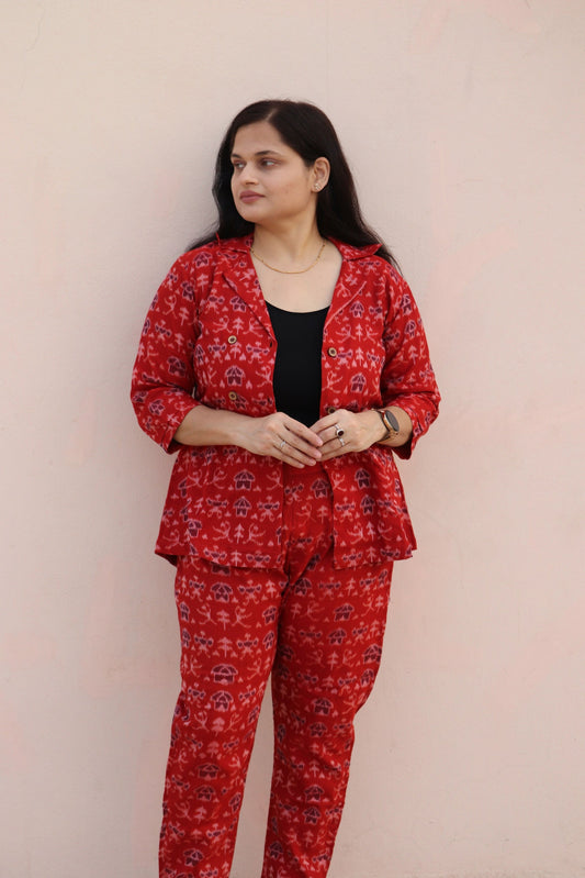 Earthyweaves AnandaRaga Sambalpuri Co-ord Set 