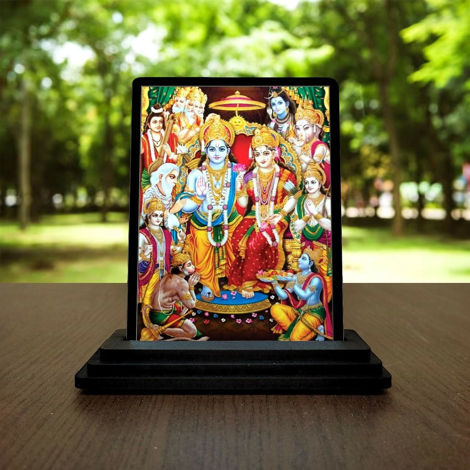 Vprint Quality Ram Darbar Wooden Car Dashboard Idol - Grab2buy