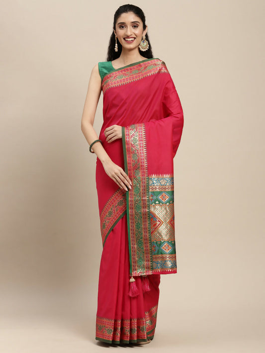 Shree Shyam Fashion Silk Blend Maroon Saree