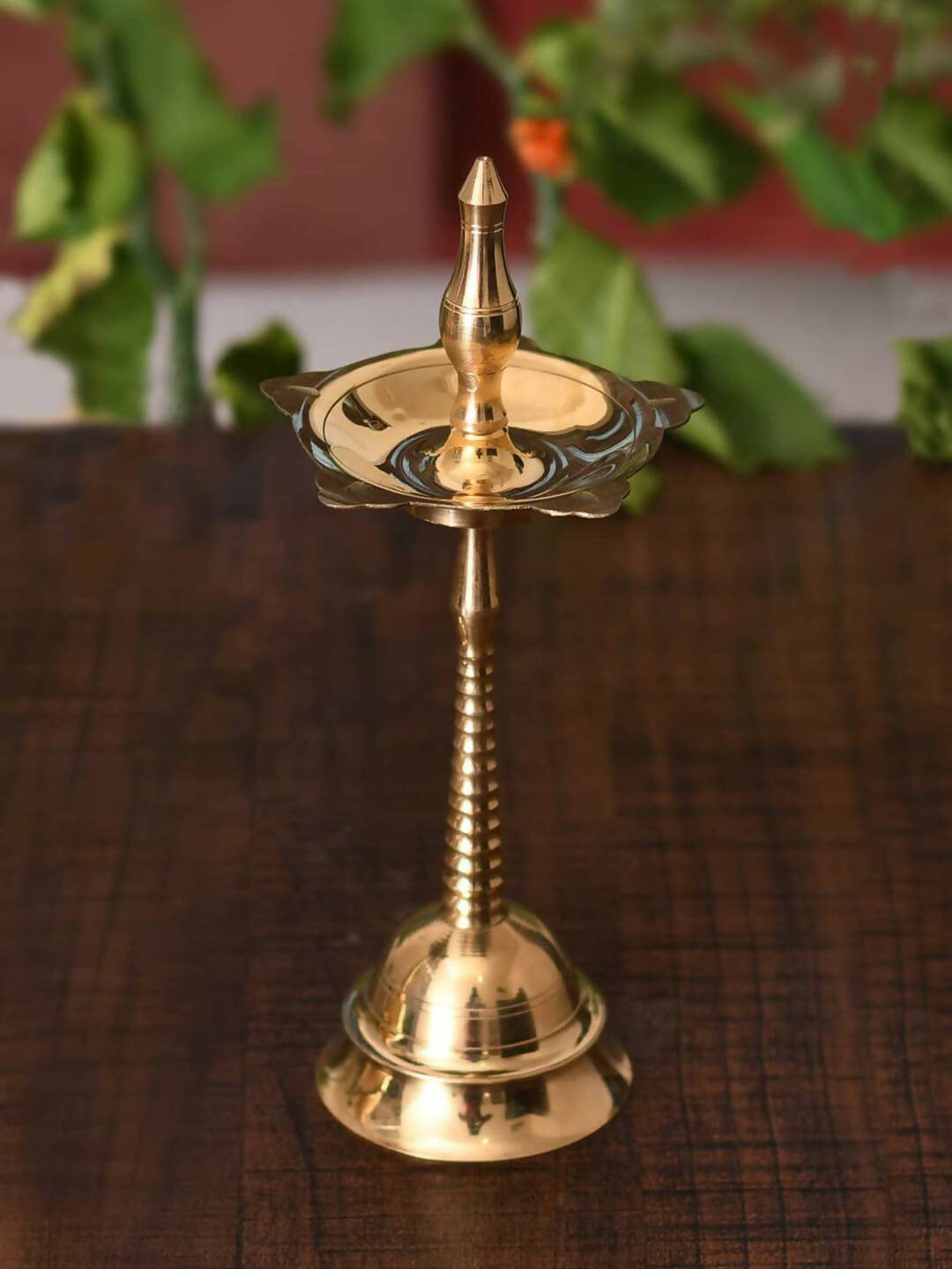CraftVatika Gold-Toned Fancy Kerala Diya Oil Lamp Stand For Puja Diwali 