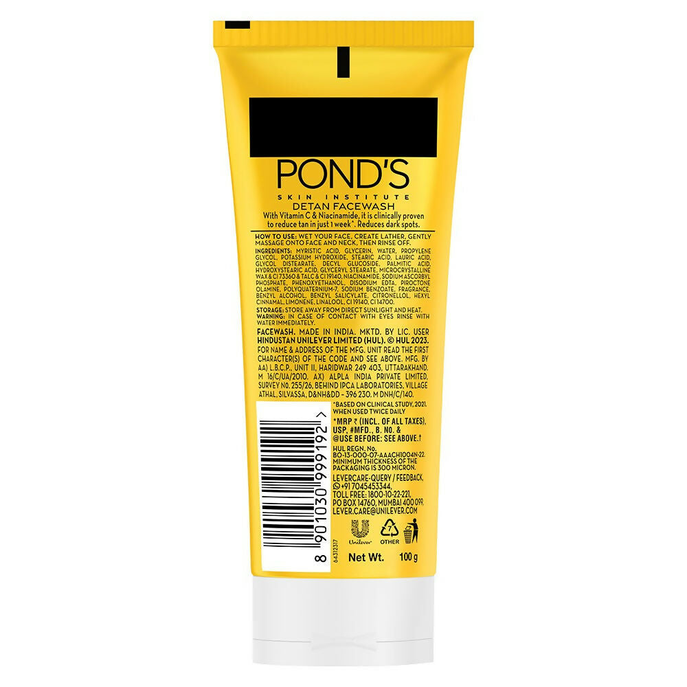 Ponds DeTan Face Wash With Niacinamide & Vitamin C 