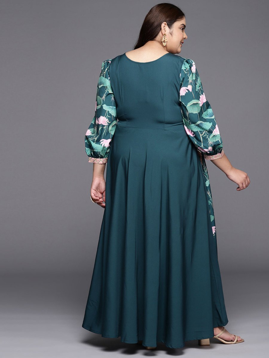Ahalyaa Plus Size Round neck Maxi Ethnic Dress  Grab2Buy Ahalyaa Grab2Buy
