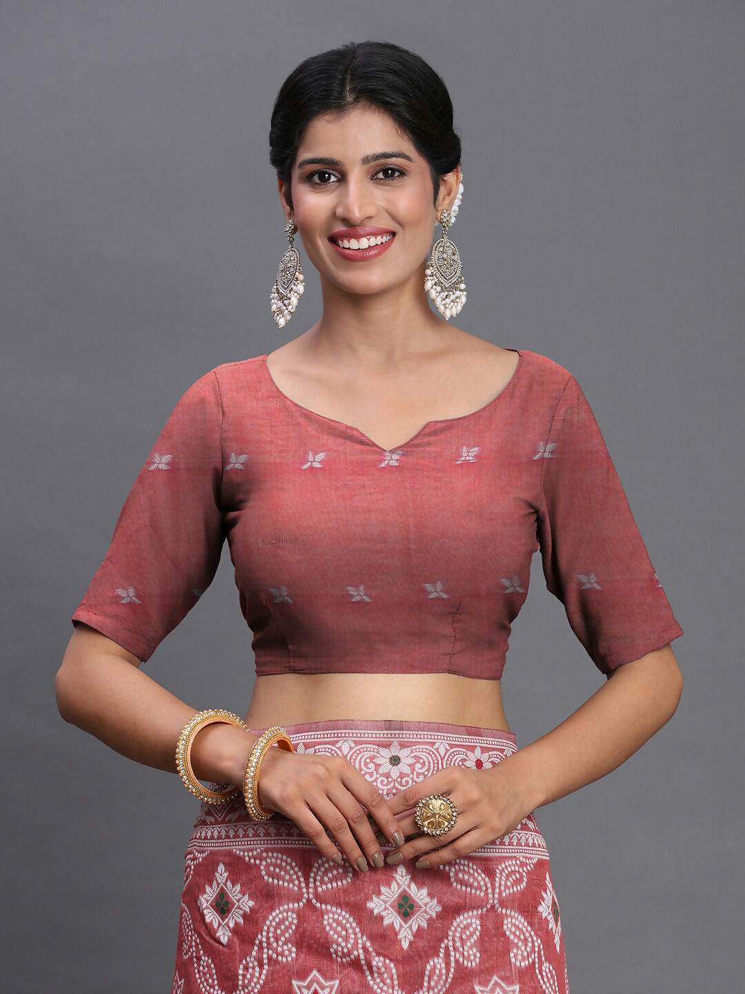 Shree Shyam Fashion Linen Cotton Peach Saree