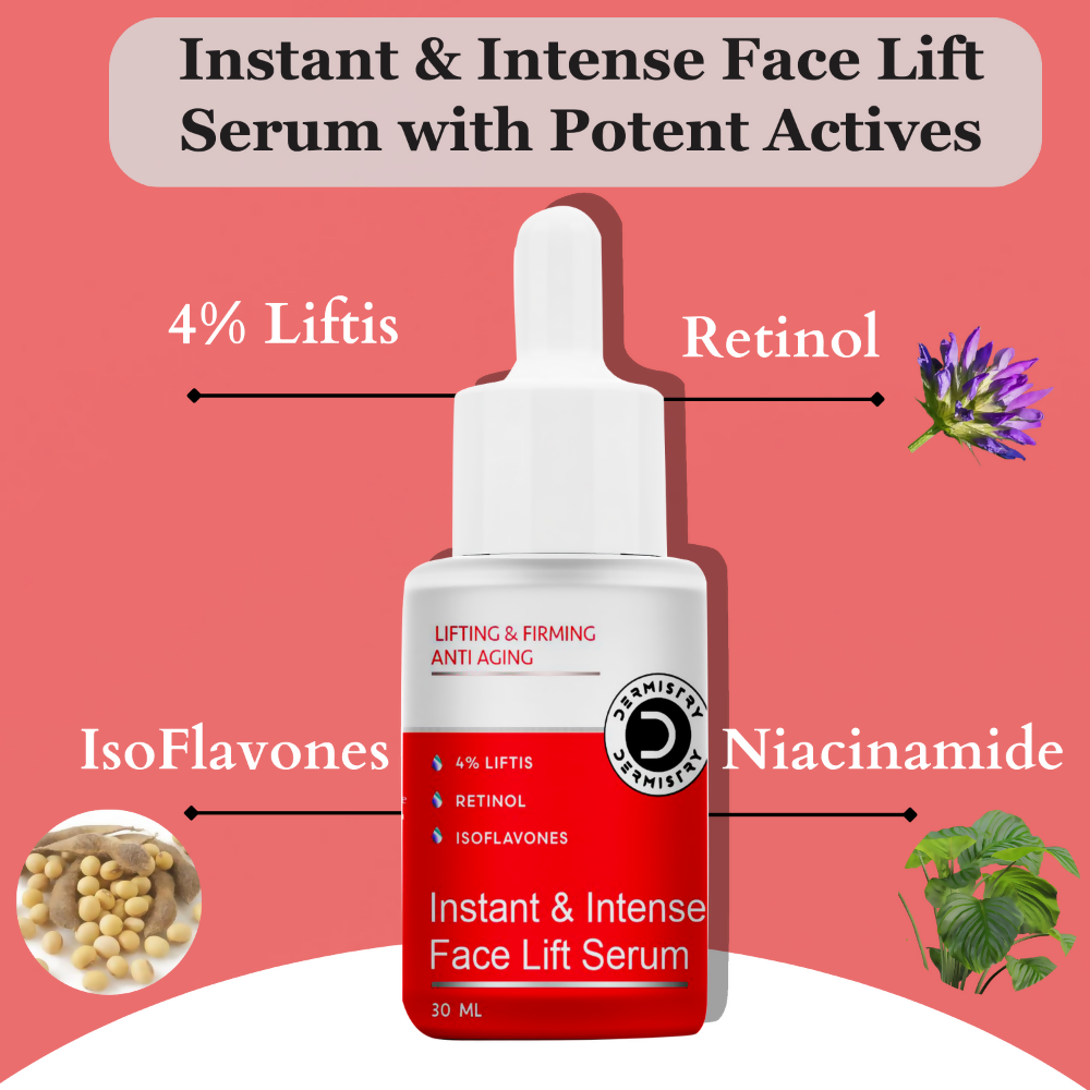 Dermistry Instant Intense Anti Aging Lifting Firming Face Serum Retinol Hyaluronic Acid for Wrinkles 