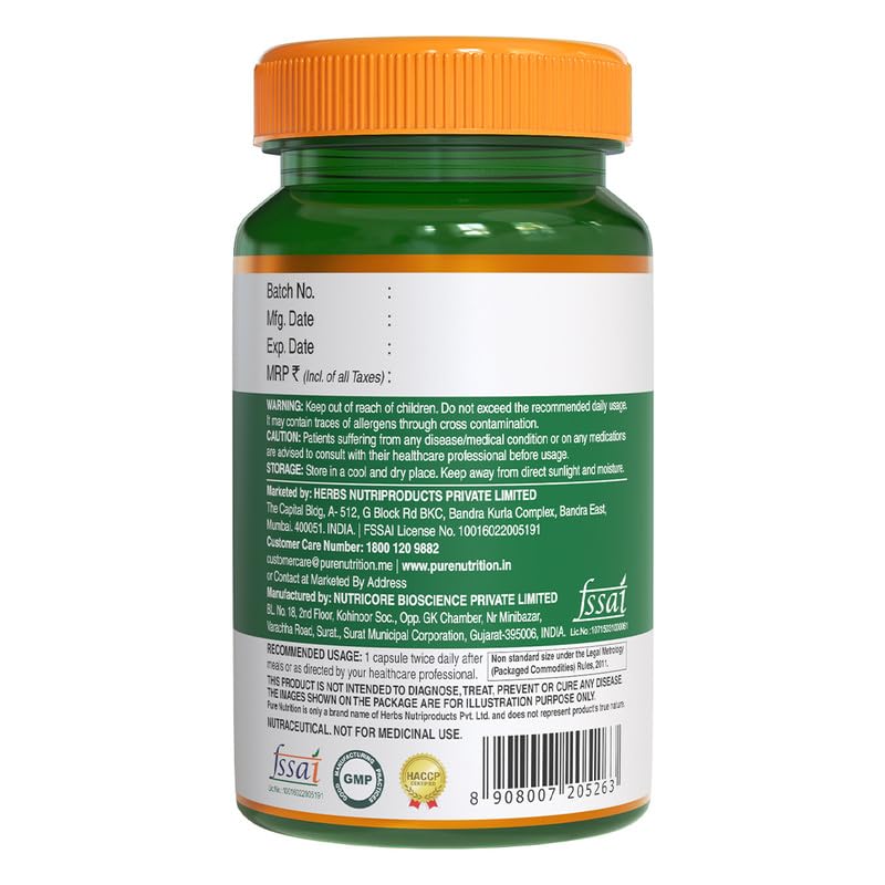 Pure Nutrition Kidney Detox with Turmeric & Vitamin C Veg Capsules 