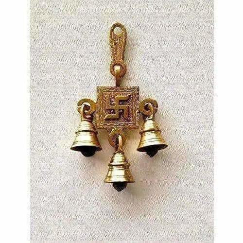 Brass Swastika Hanging Bells - Grab2buy