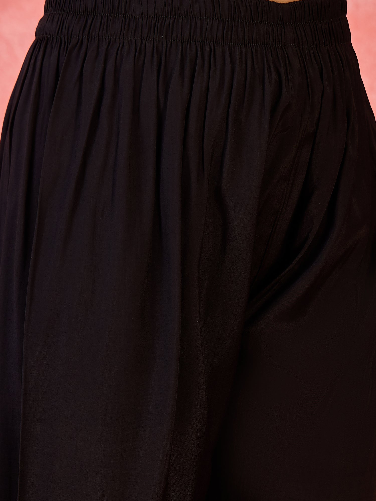Joban Fashion Black Silk Embroidery Readymade Kurta Set
