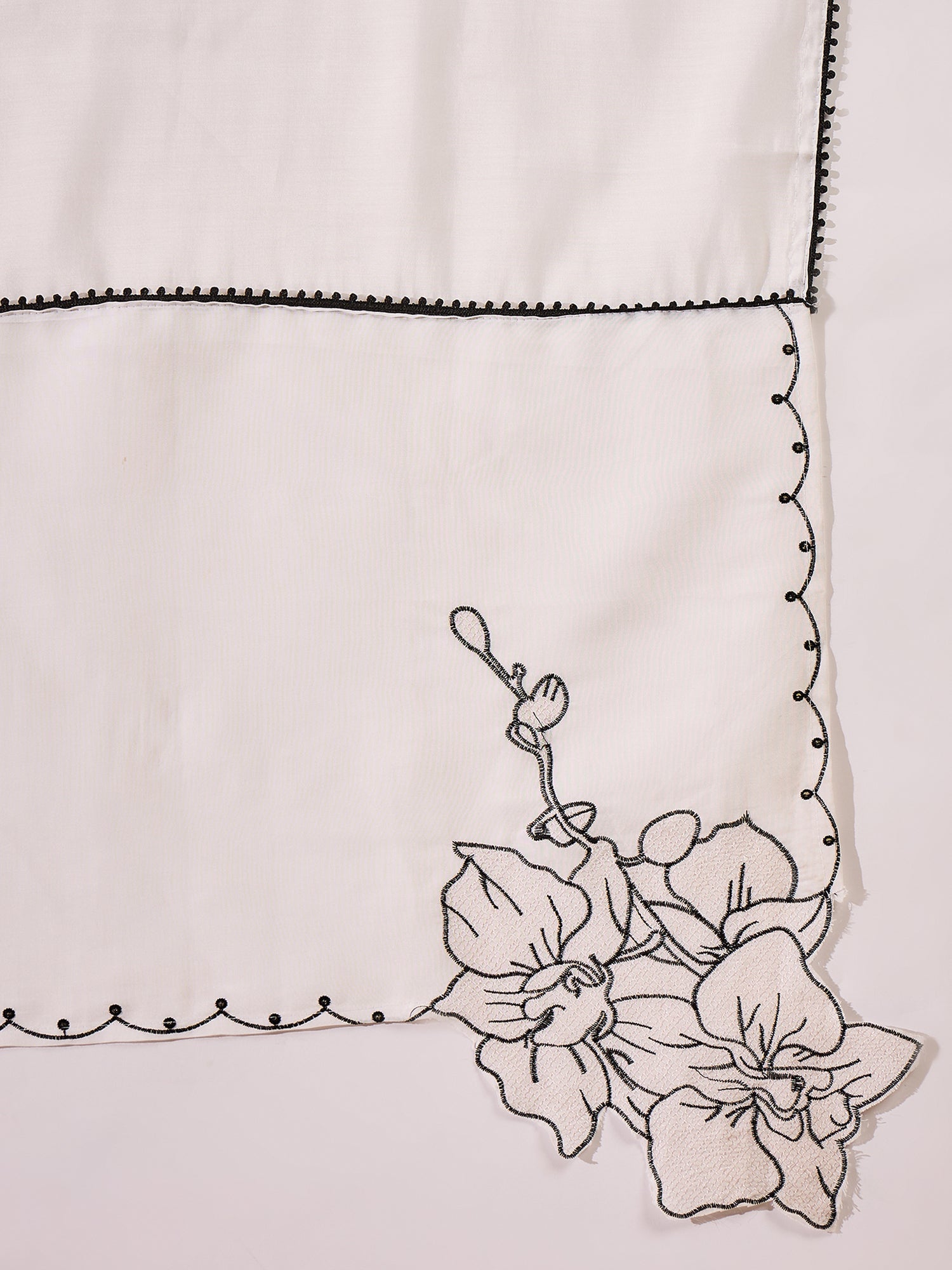 Joban Fashion White Silk Embroidery Readymade Kurta Set