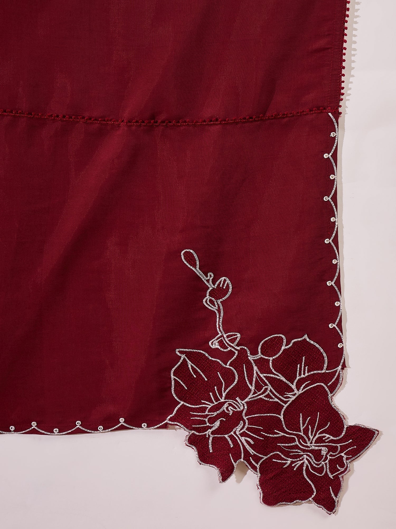 Joban Fashion Maroon Silk Embroidery Readymade Kurta Set