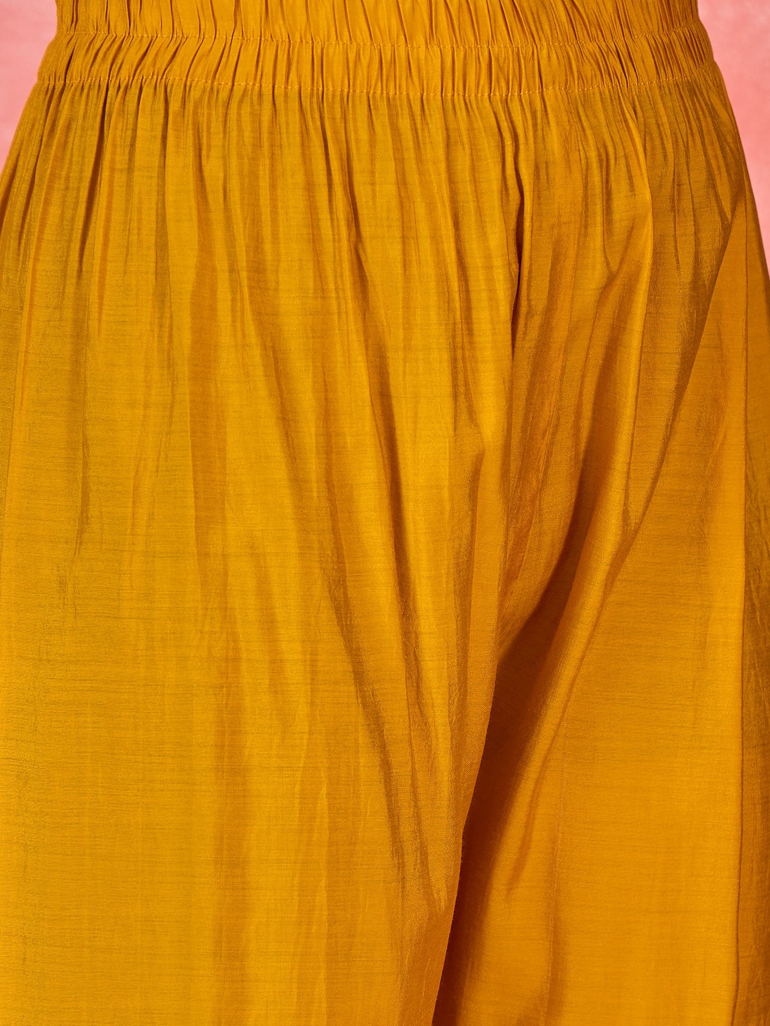 Joban Fashion Yellow Silk Embroidery Readymade Kurta Set