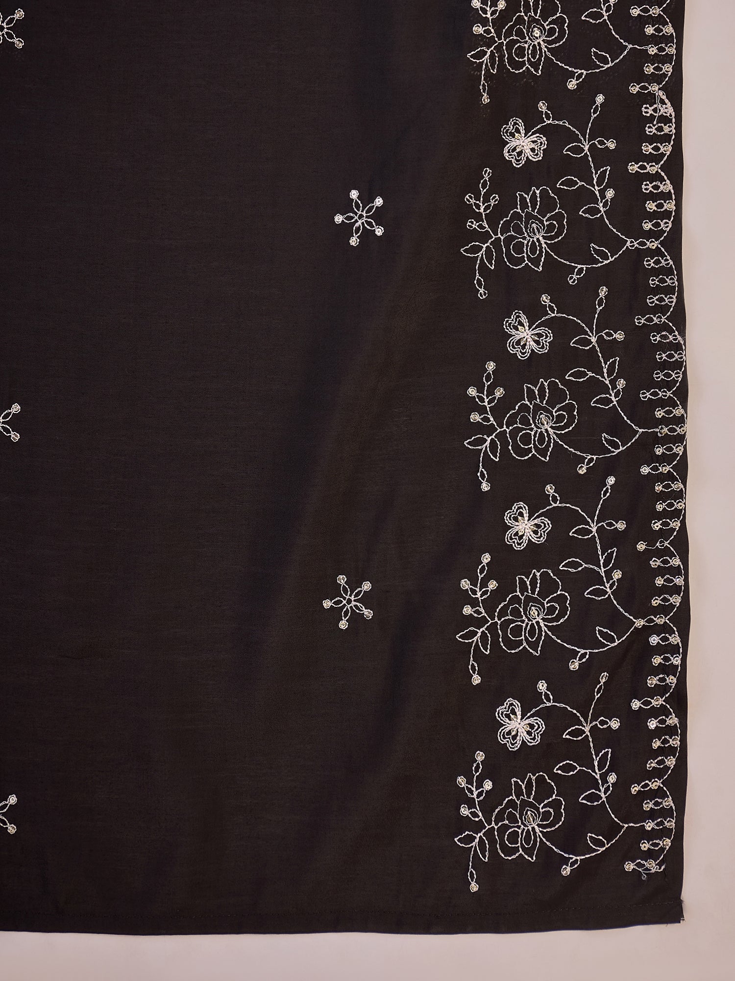 Joban Fashion Black Silk Embroidery Readymade Kurta Set