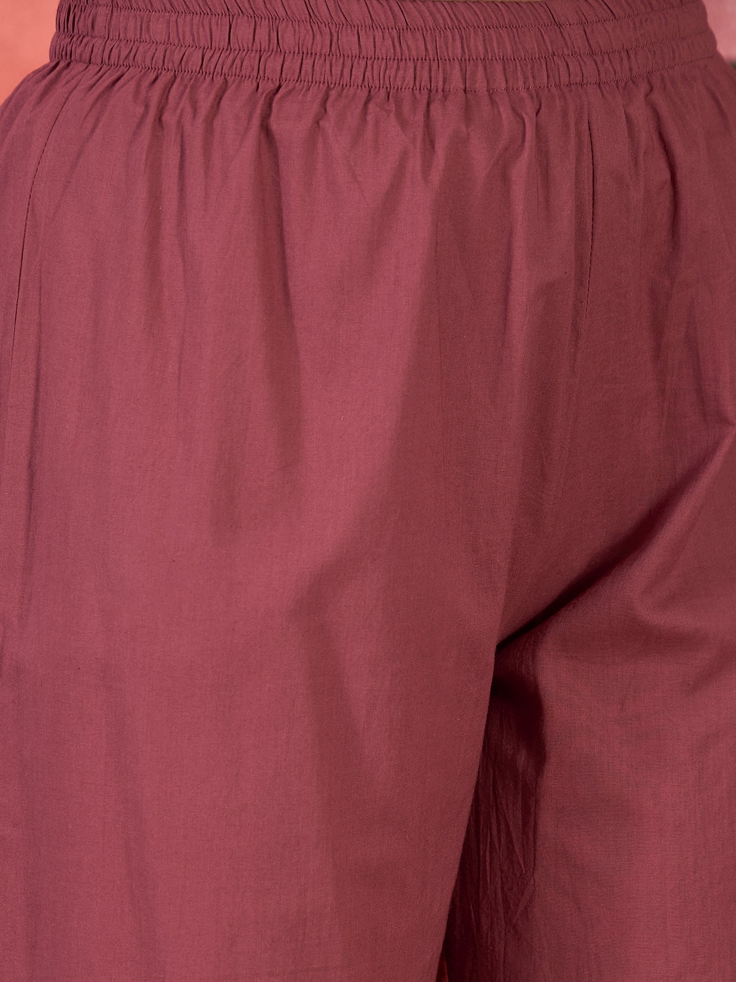 Joban Fashion Maroon Cotton Embroidery Readymade Kurta Set