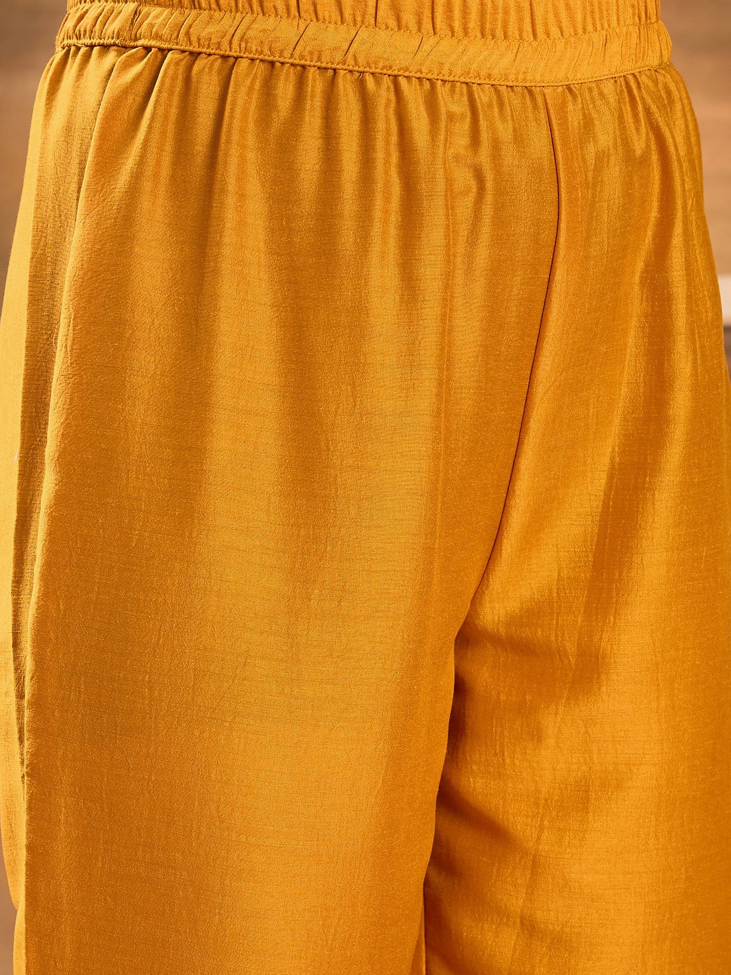 Joban Fashion Mustard Silk Embroidered Readymade Kurta Set