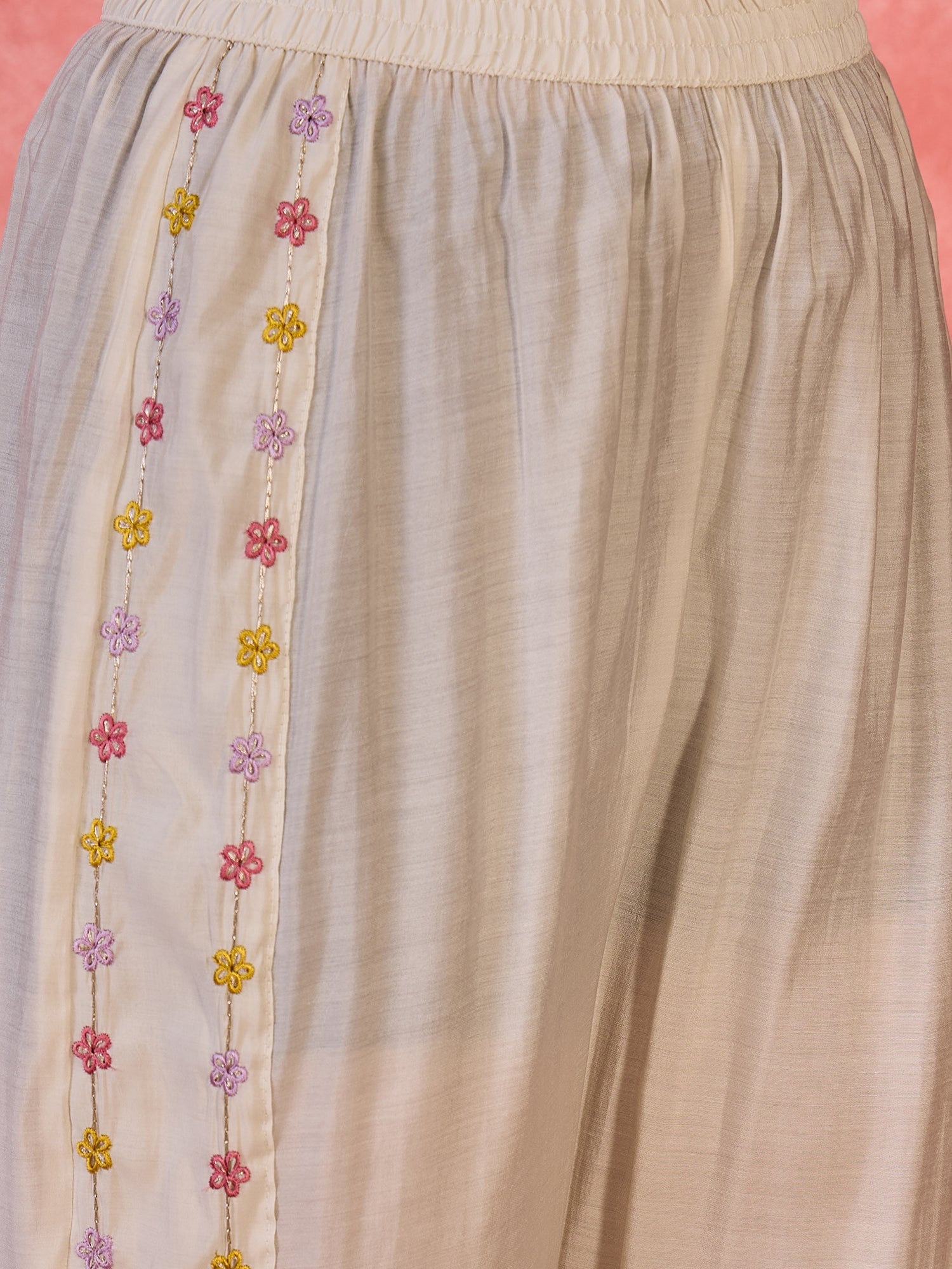 Joban Fashion Off White Silk Embroidered Readymade Kurta Set