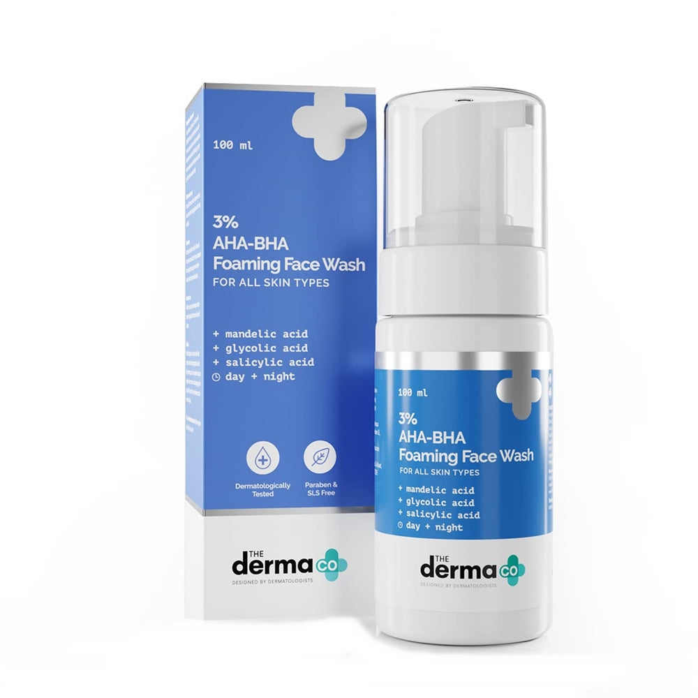 The Derma Co 3% AHA-BHA Foaming Face Wash  Grab2Buy The Derma Co Grab2Buy