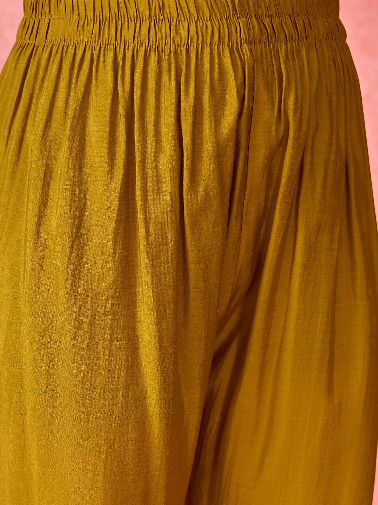 Joban Fashion Mustard Silk Embroidery Readymade Kurta Set