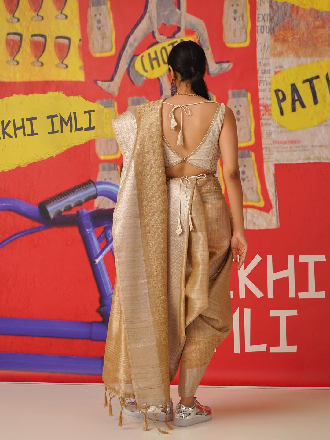 Tikhi Imli Sequinned Jute Silk Grab2Buy 