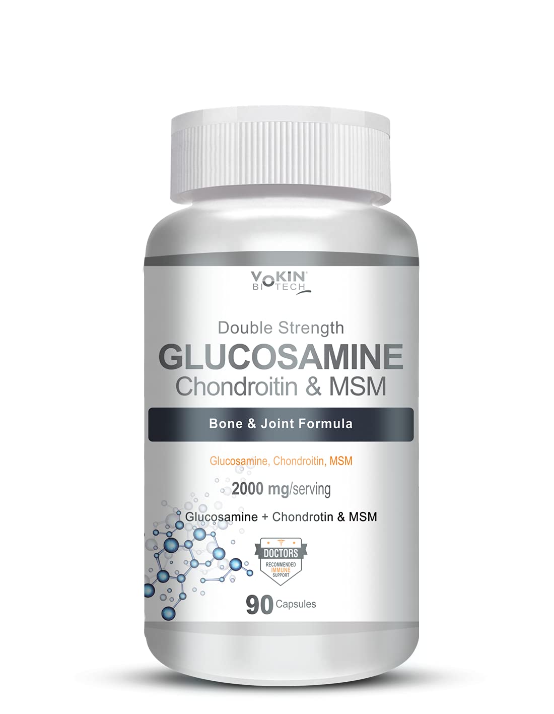 Vokin Biotech Glucosamine 1000mg, MSM 500mg & Chondroitin 500mg Support Joint Pain & Joint Strength (Glucosamine)  Grab2Buy Vokin Biotech Grab2Buy