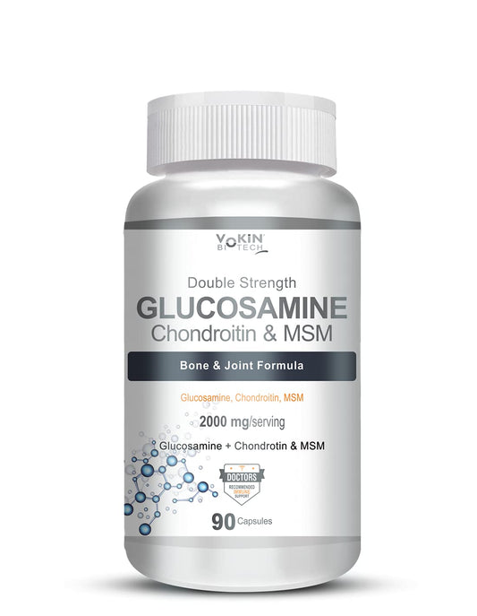 Vokin Biotech Glucosamine 1000mg, MSM 500mg & Chondroitin 500mg Support Joint Pain & Joint Strength (Glucosamine)  Grab2Buy Vokin Biotech Grab2Buy
