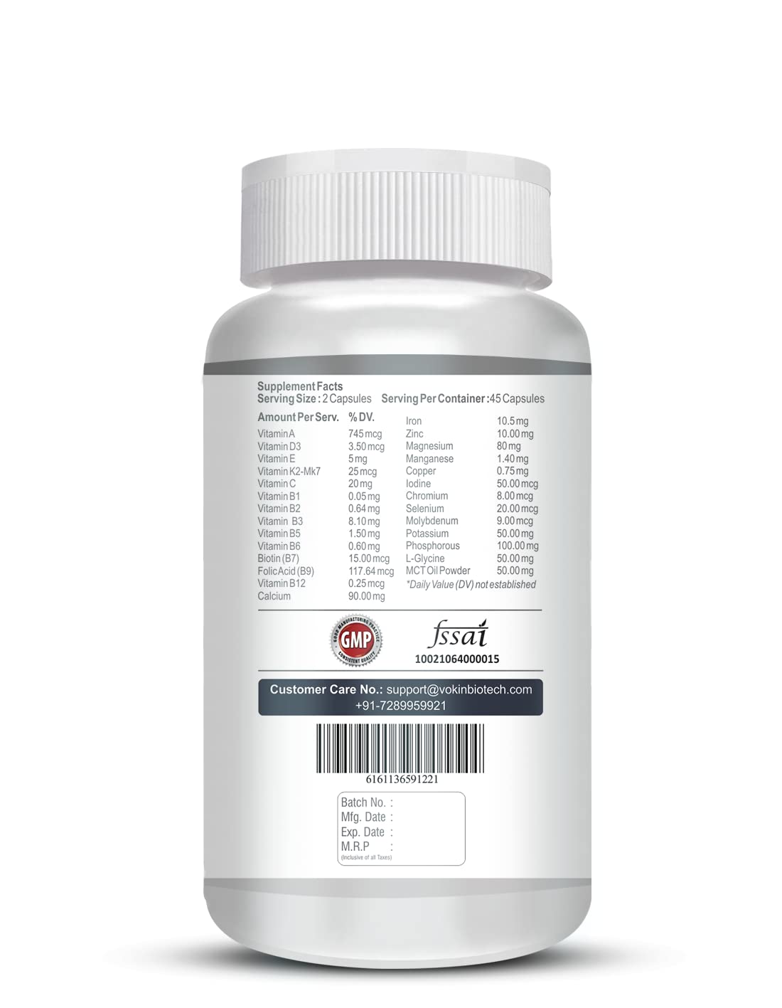 Vokin biotech Women - Multi-Vit Daily - 13 Vitamins & 10 Minerals -Support Boost Energy & Vitality- 767mg Capsules  Grab2Buy Vokin Biotech Grab2Buy