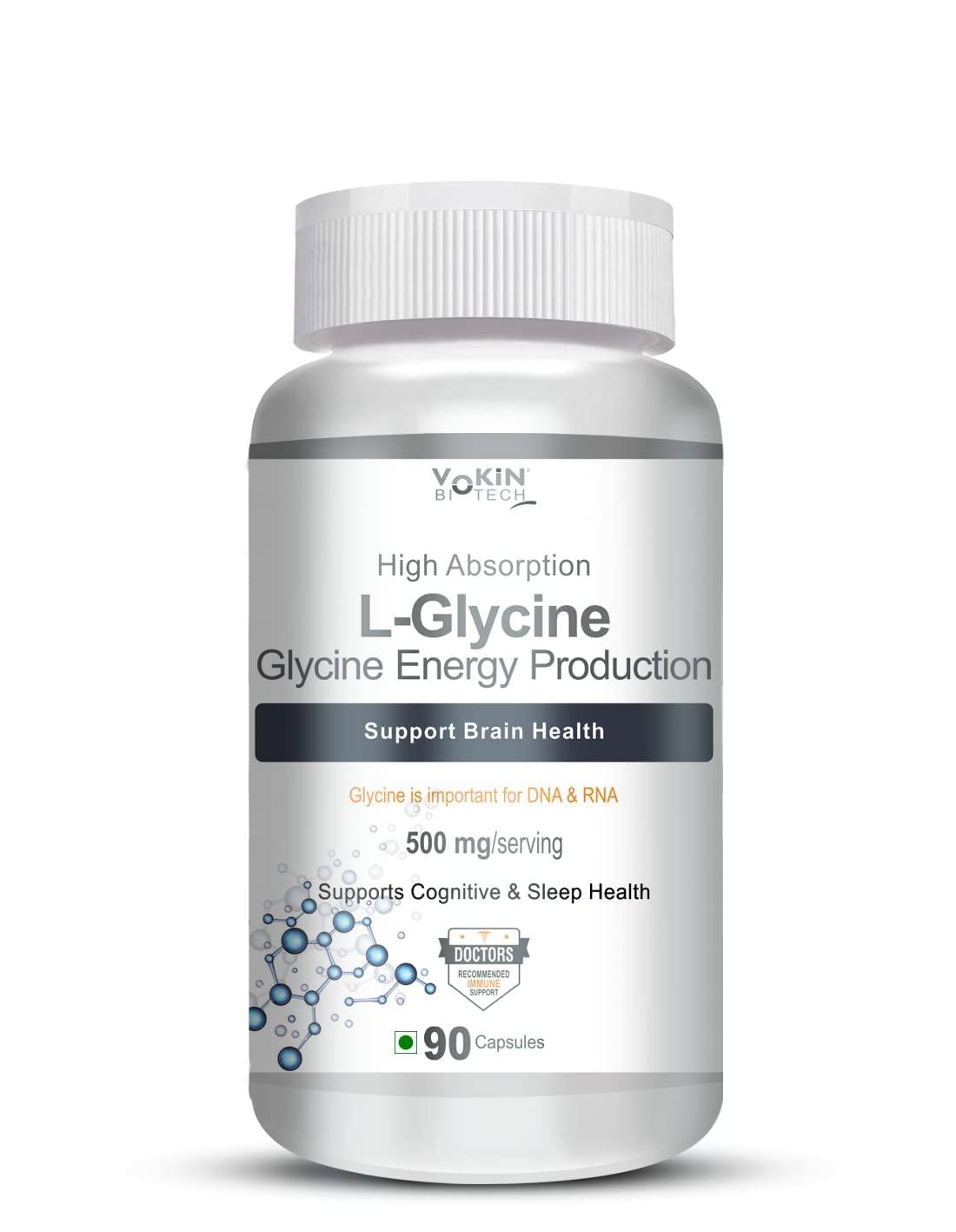 Vokin Biotech L- Glycine Energy Production - Support Cognitive and Sleep Health- 500mg  Grab2Buy Vokin Biotech Grab2Buy