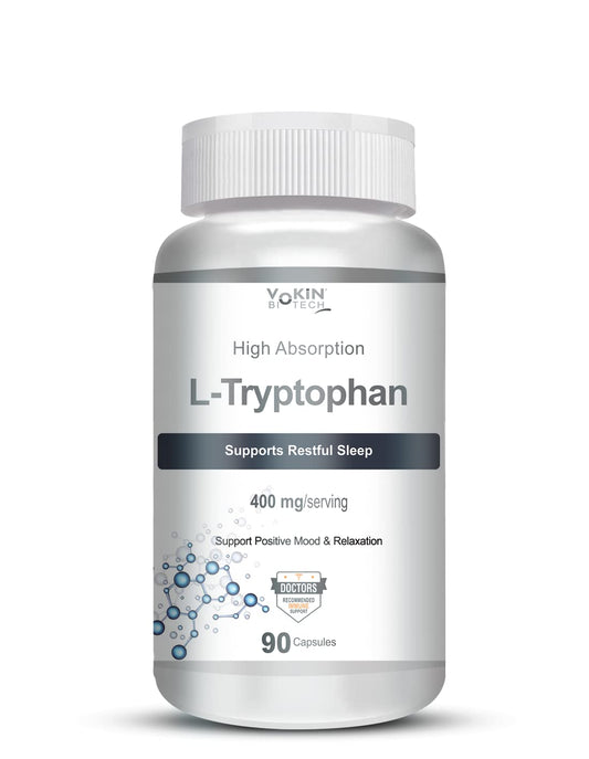 Vokin biotech L-Tryptophan – Support Positive Mood & Relaxation- 400mg  Grab2Buy Vokin Biotech Grab2Buy