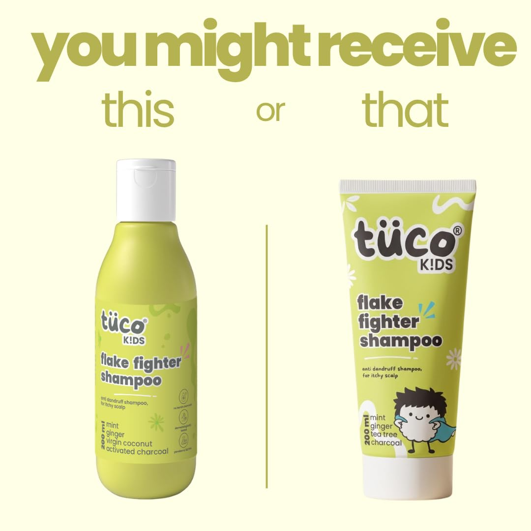 TuCo Intelligent Kids Anti-Dandruff Shampoo With Wintergreen, Mint & Activated Charcoal, For Itchy Scalp & Rough Hair 