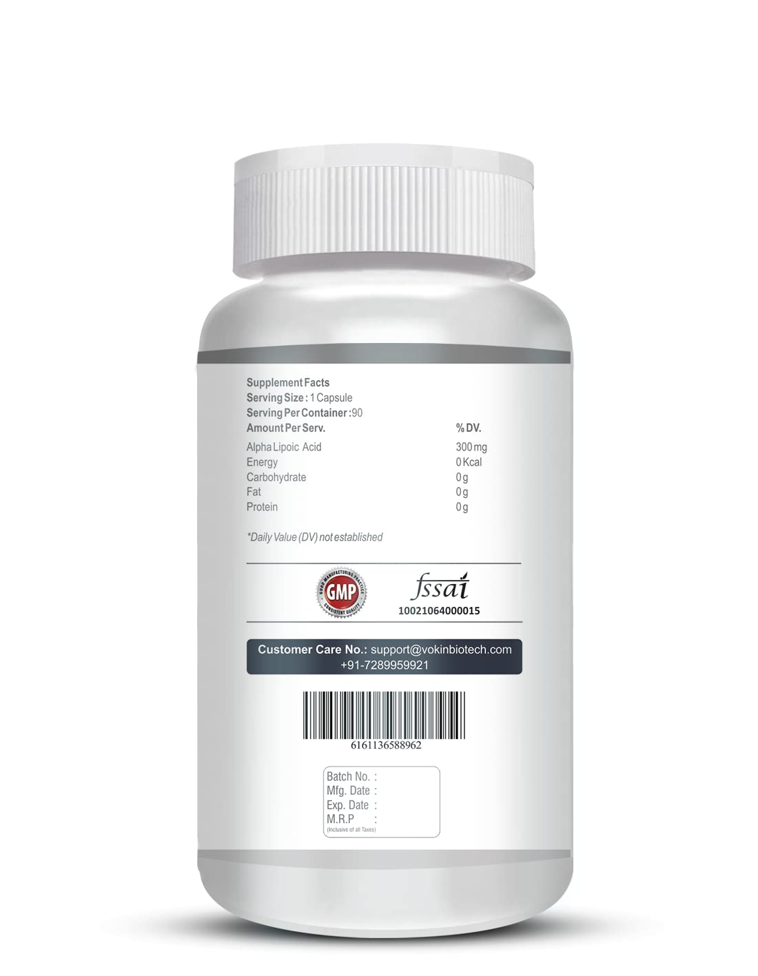 Vokin Biotech Alpha Lipoic Acid (ALA) 300 mg- Support Nerve Health & Sugar Metabolism)  Grab2Buy Vokin Biotech Grab2Buy