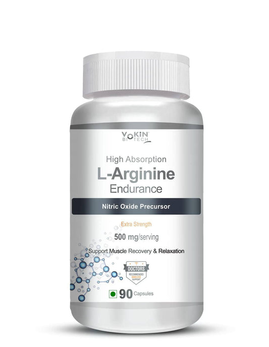 Vokin Biotech L-Arginine 500mg,Support Muscle Recovery & Relaxation  Grab2Buy Vokin Biotech Grab2Buy