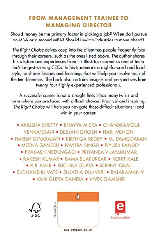 The Right Choice: Resolving 10 Career Dilemmas For Extraordinary Success | Penguin Non-Fiction, Career Guide, Business Books On Corporate Management  Grab2Buy Generic Grab2Buy