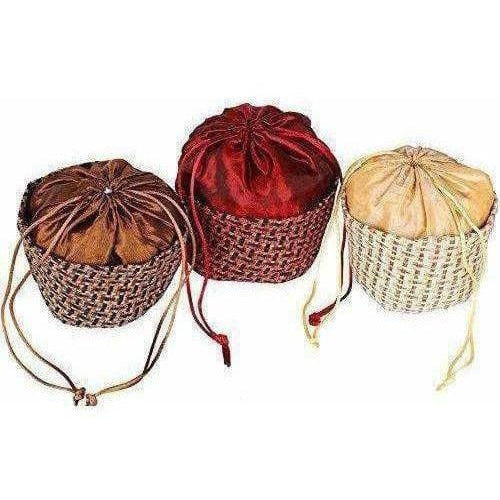 Multicolour Jute Potli Bag - Set of 6 - Grab2buy