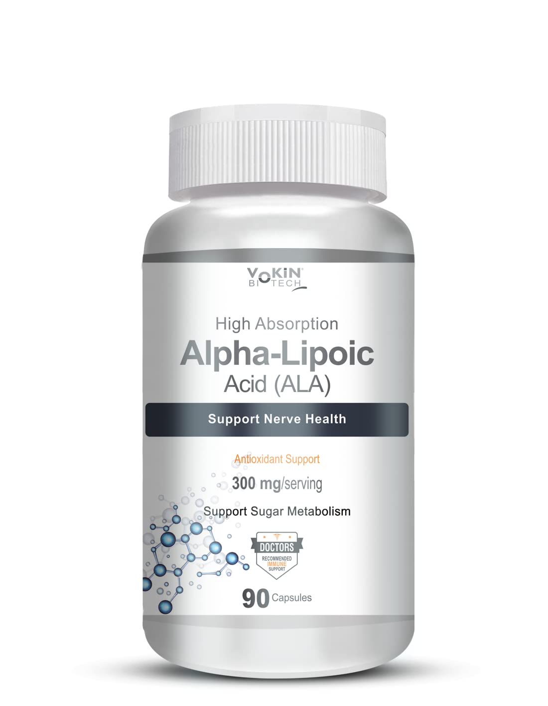 Vokin Biotech Alpha Lipoic Acid (ALA) 300 mg- Support Nerve Health & Sugar Metabolism)  Grab2Buy Vokin Biotech Grab2Buy