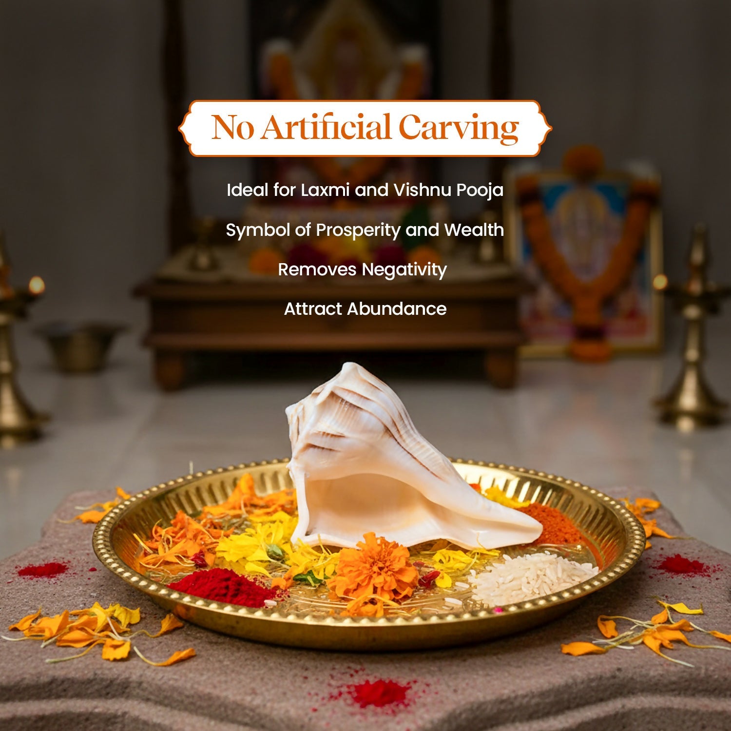 Pujashree Dakshinavarti Shankh – Sacred Hindu Conch For Puja