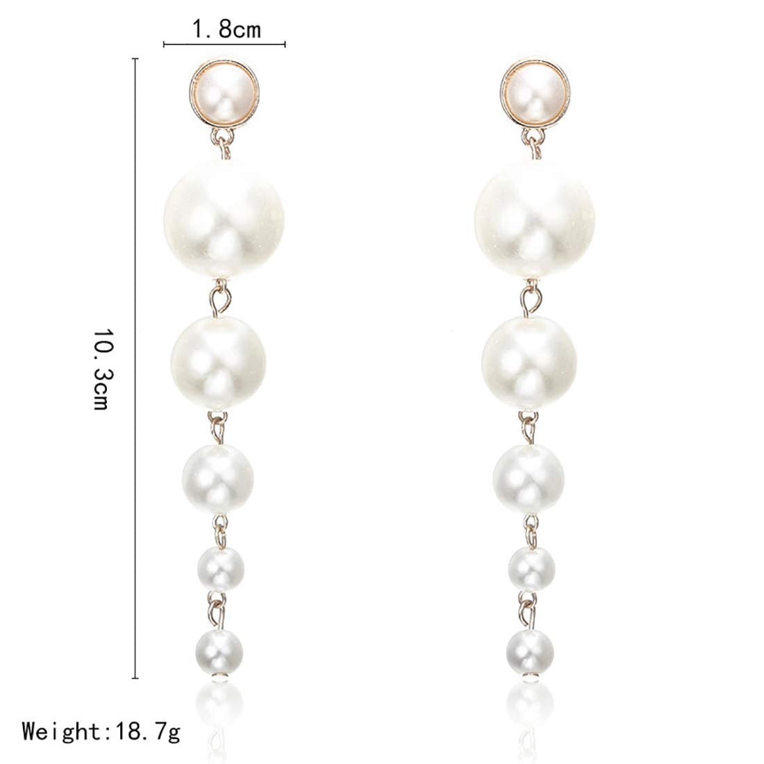 Gold-Plated Alloy Pearl Droplets Earrings - The Pari - Grab2buy