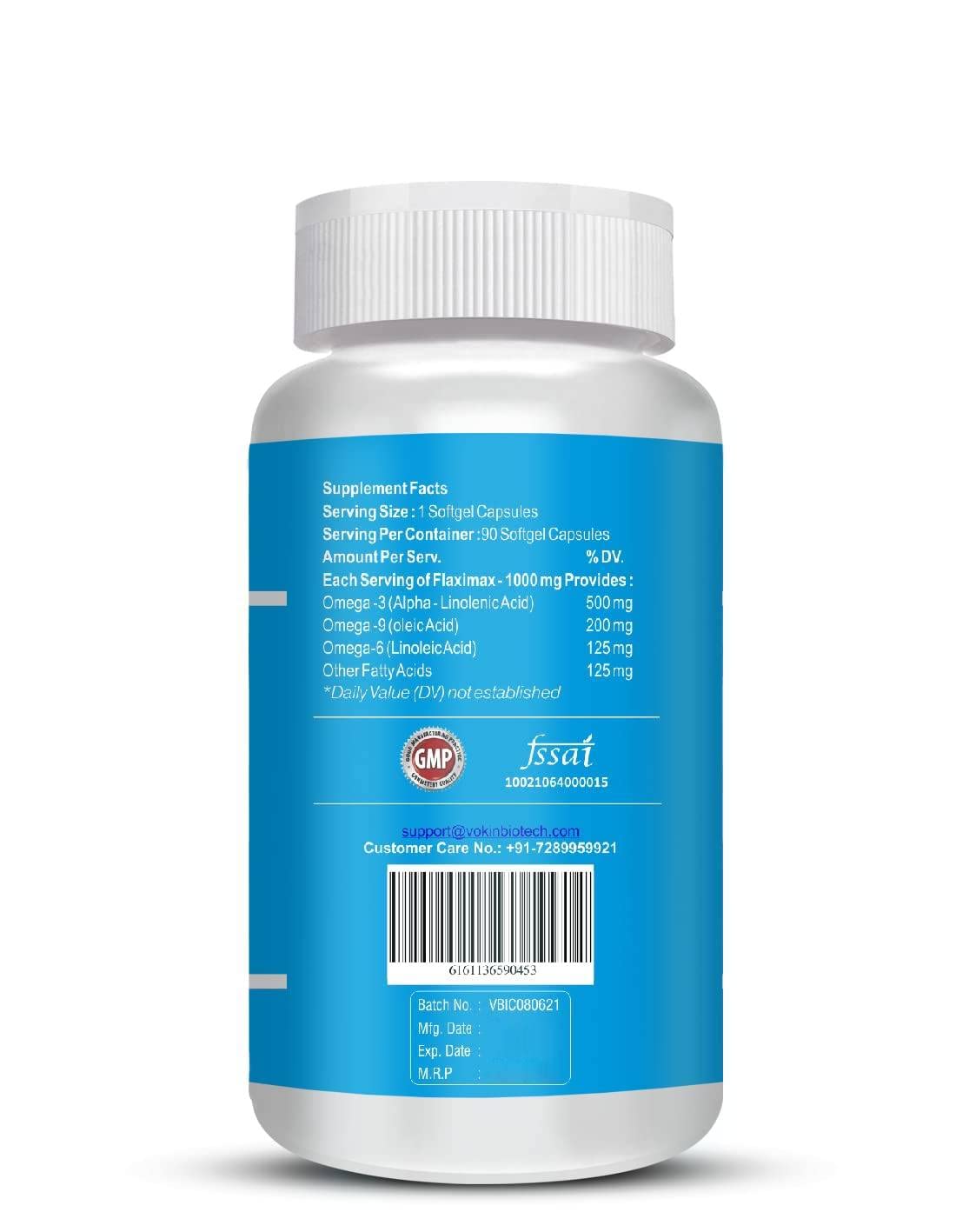 Vokin Biotech Natural Cardiovax with Arjuna Extract & Moringa Extract (60 Tablets) With Cold Pressed Flaxseed Oil | Omega 3 6 9  Grab2Buy Vokin Biotech Grab2Buy