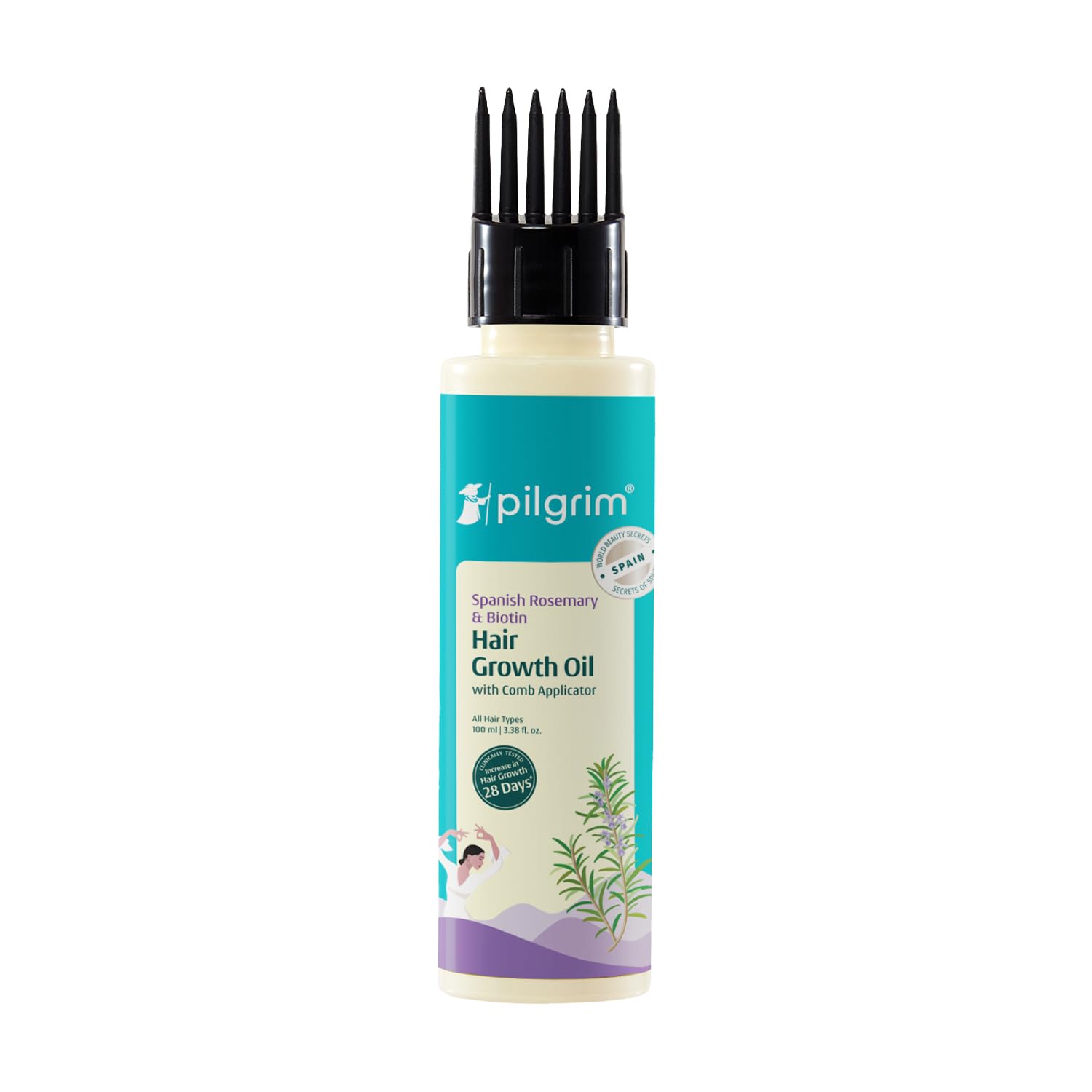 Pilgrim Spanish Rosemary & Biotin Hair Growth Oil To Control Hair Fall & Strengthens Hair 