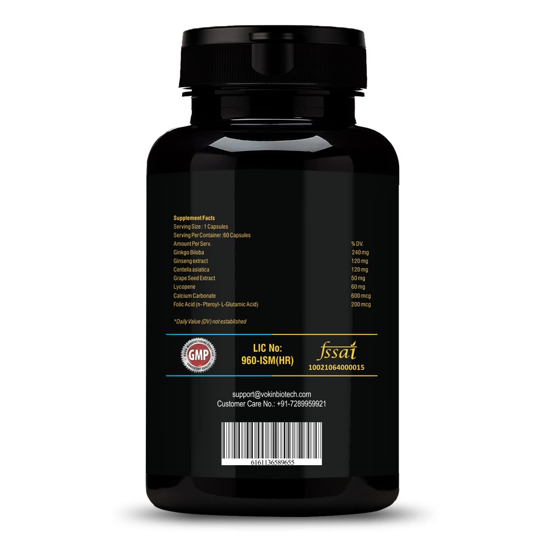 Vokin Biotech Cognitivix -Unique Brain activation Ginkgo Biloba With Ginseng extract Veg capsule  Grab2Buy Vokin Biotech Grab2Buy