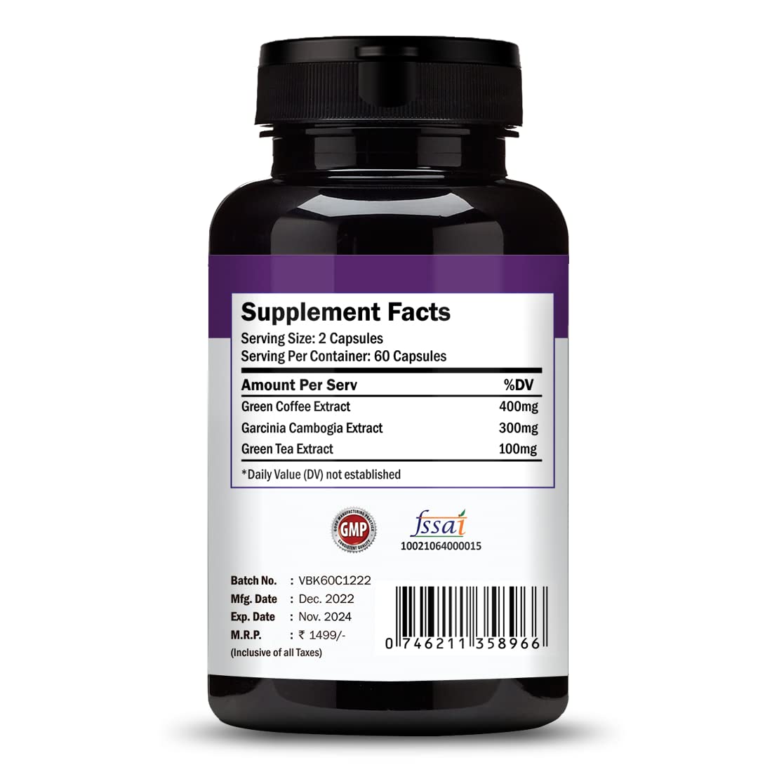 Vokin Biotech Keto Advanced with Green Coffee Extract For Weight Management | Appetite Control Supplement for Men & Women Capsules (Black)  Grab2Buy Vokin Biotech Grab2Buy