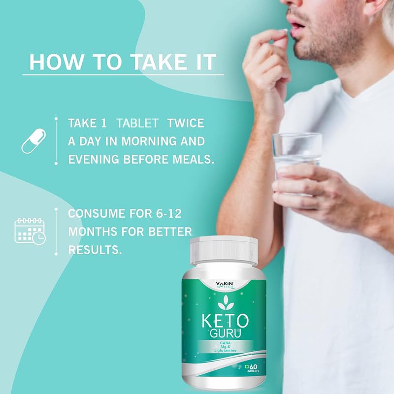 Vokin Biotech Keto Guru 60 Tablets Supplement for Weight Management, Fat Burner, Appetite Suppressant-  Grab2Buy Vokin Biotech Grab2Buy
