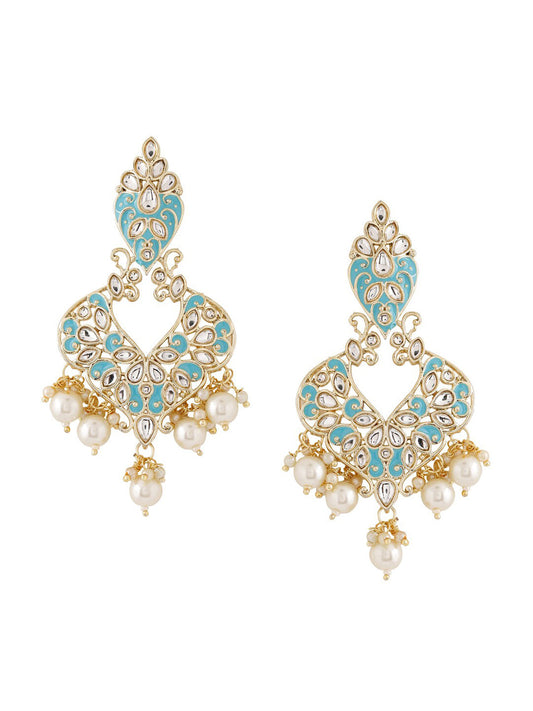 Shoshaa Turquoise Blue Contemporary Drop Earrings For Women - Grab2buy